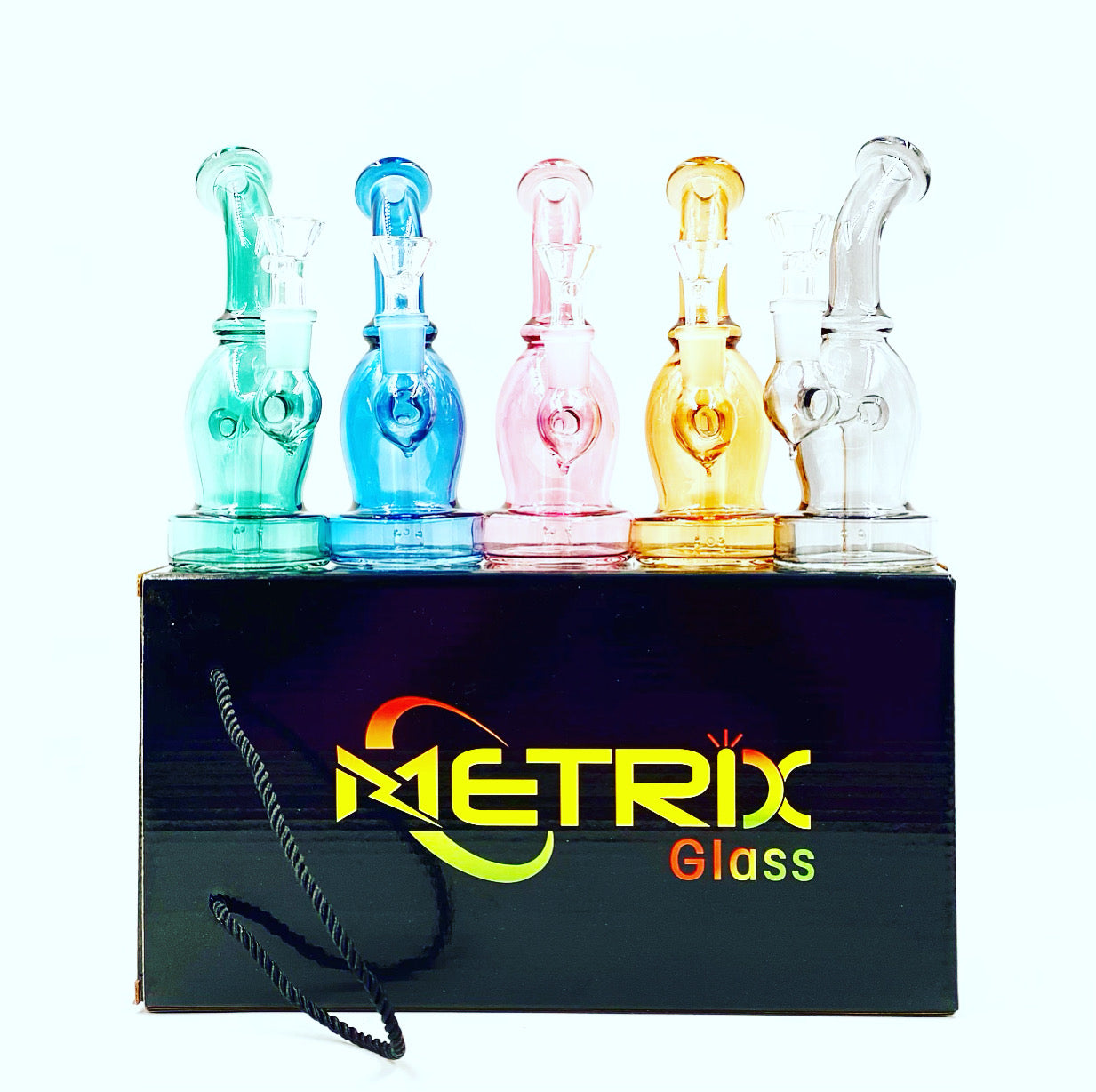 METRIX GLASS OF 7 INCH WITH ASSORTED COLORS.